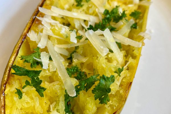 Spaghettikürbis zubereitet