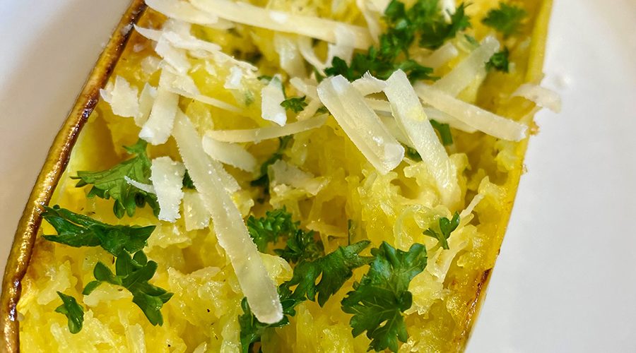 Spaghettikürbis zubereitet