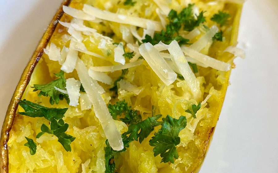 Spaghettikürbis zubereitet